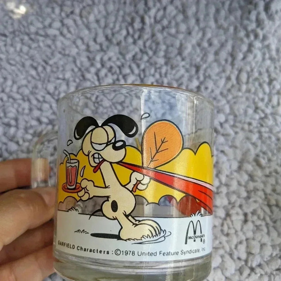 Vintage 1978 Garfield McDonald's Glass Mugs Set of 2 Jim Davis - Picture 4 of 8
